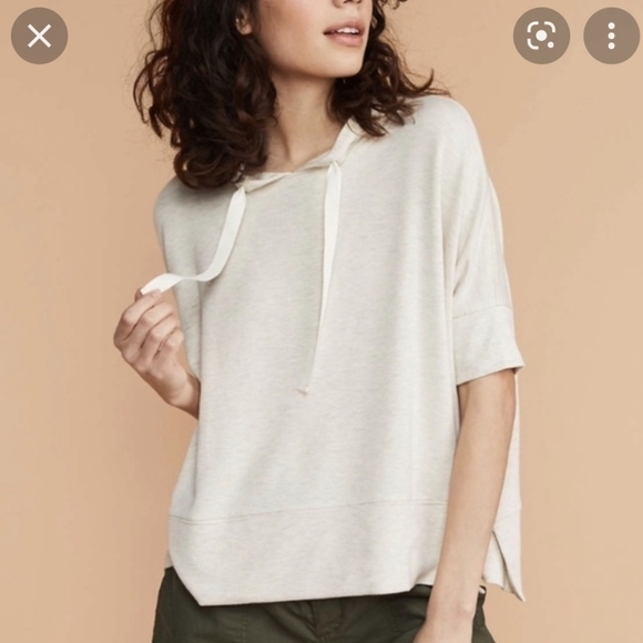 Lou & Grey Lightweight Brushmarl Short Sleeve Black Hoodie xs - Picture 3 of 6